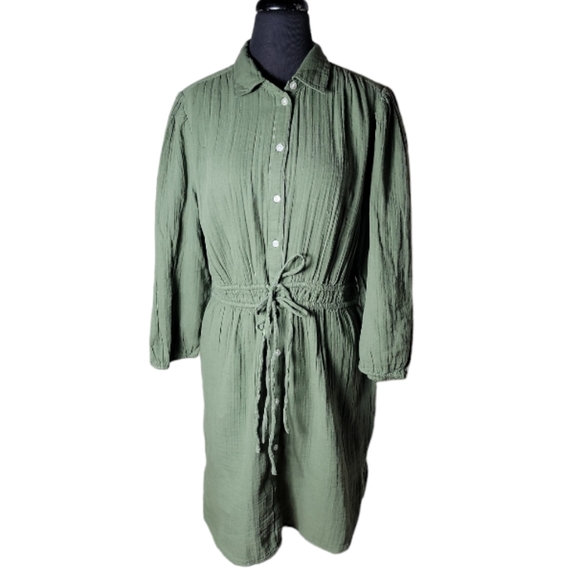 GAP Dresses & Skirts - Gap crinkle gauze mini shirt dress size large